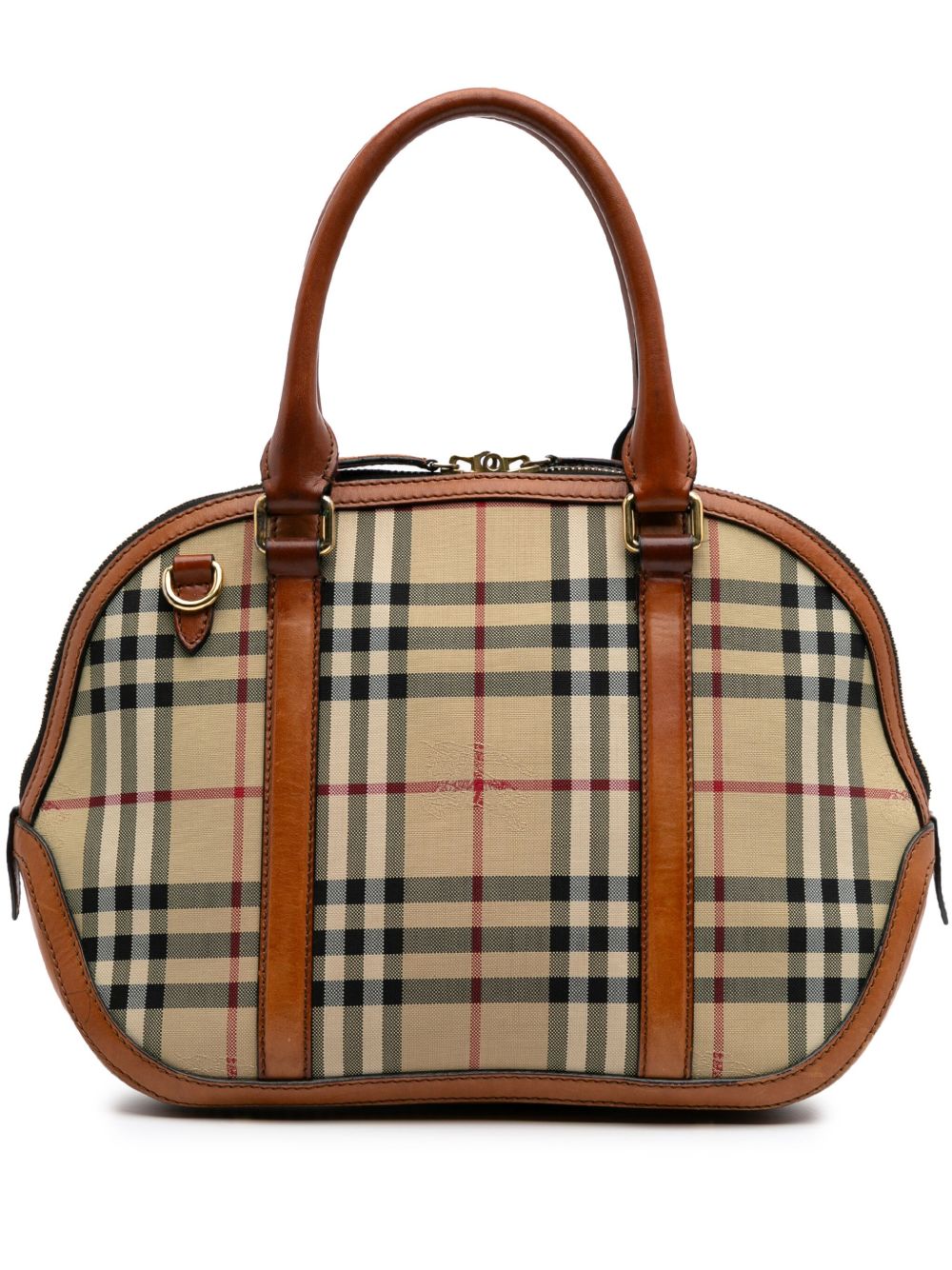 2000-2017 Small Haymarket Check Coated Canvas Orchard Bowling Bag satchel - Brown