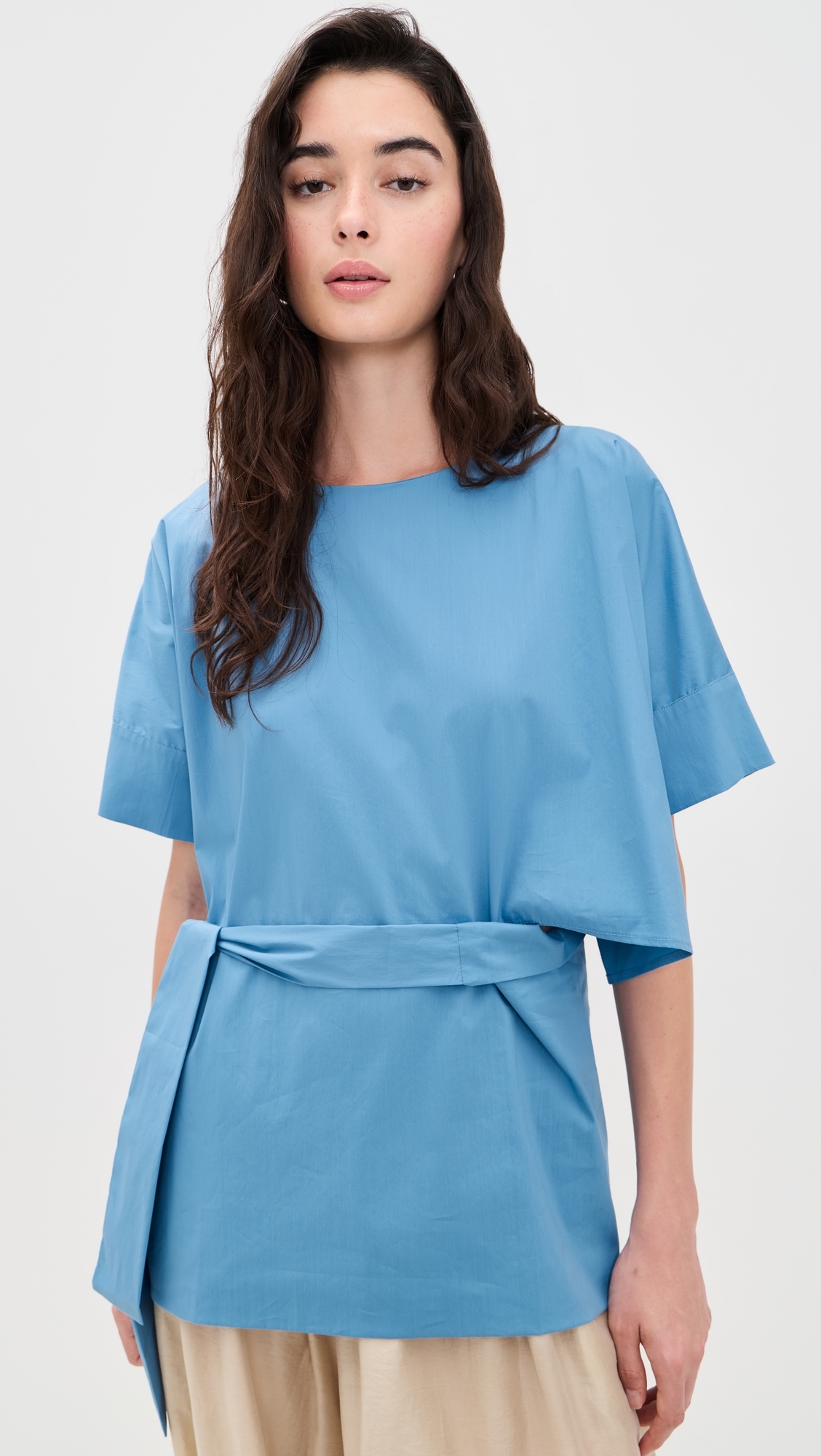 Poplin Top with Tie Waist Jasper