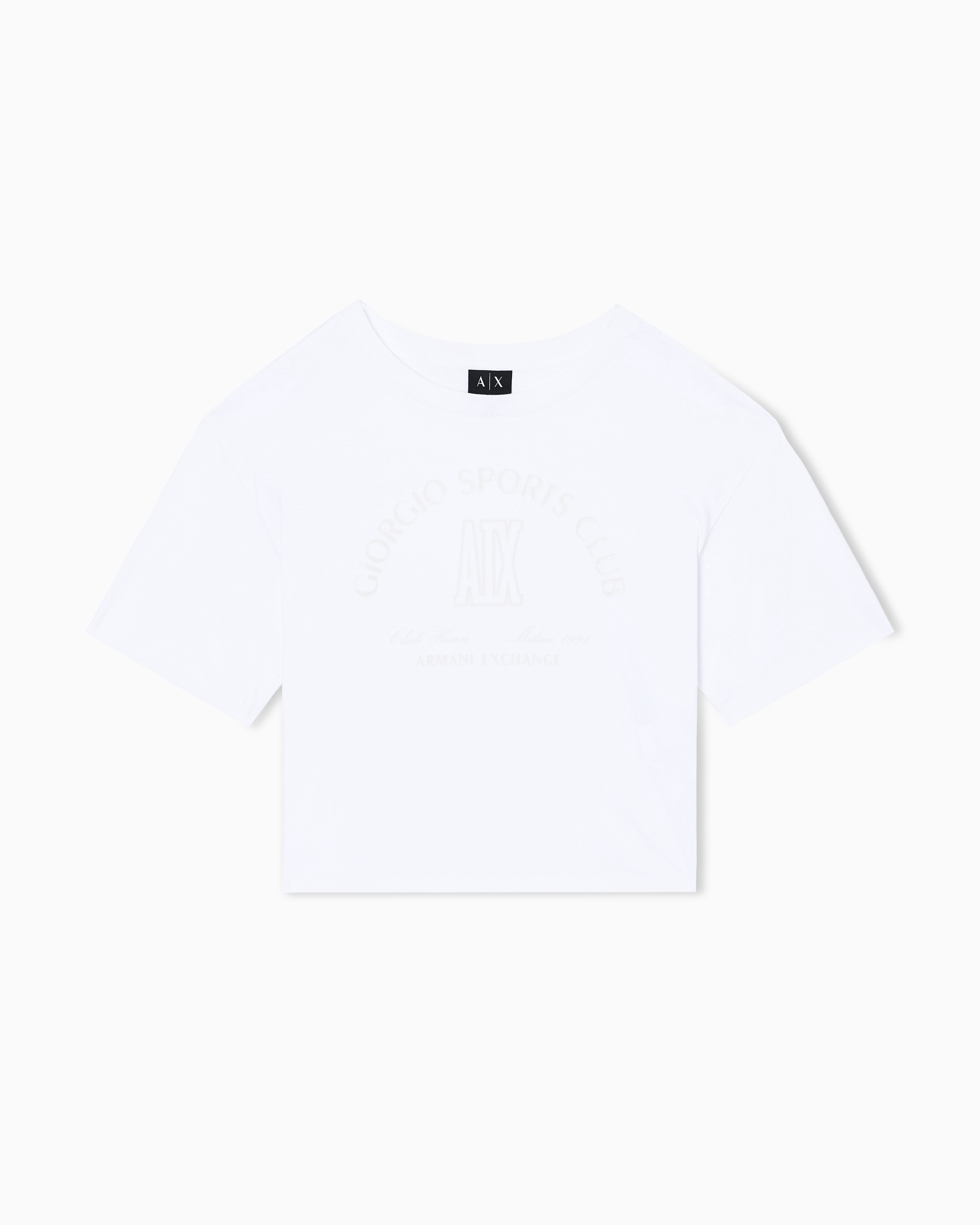 Cropped T-shirt in cotton jersey