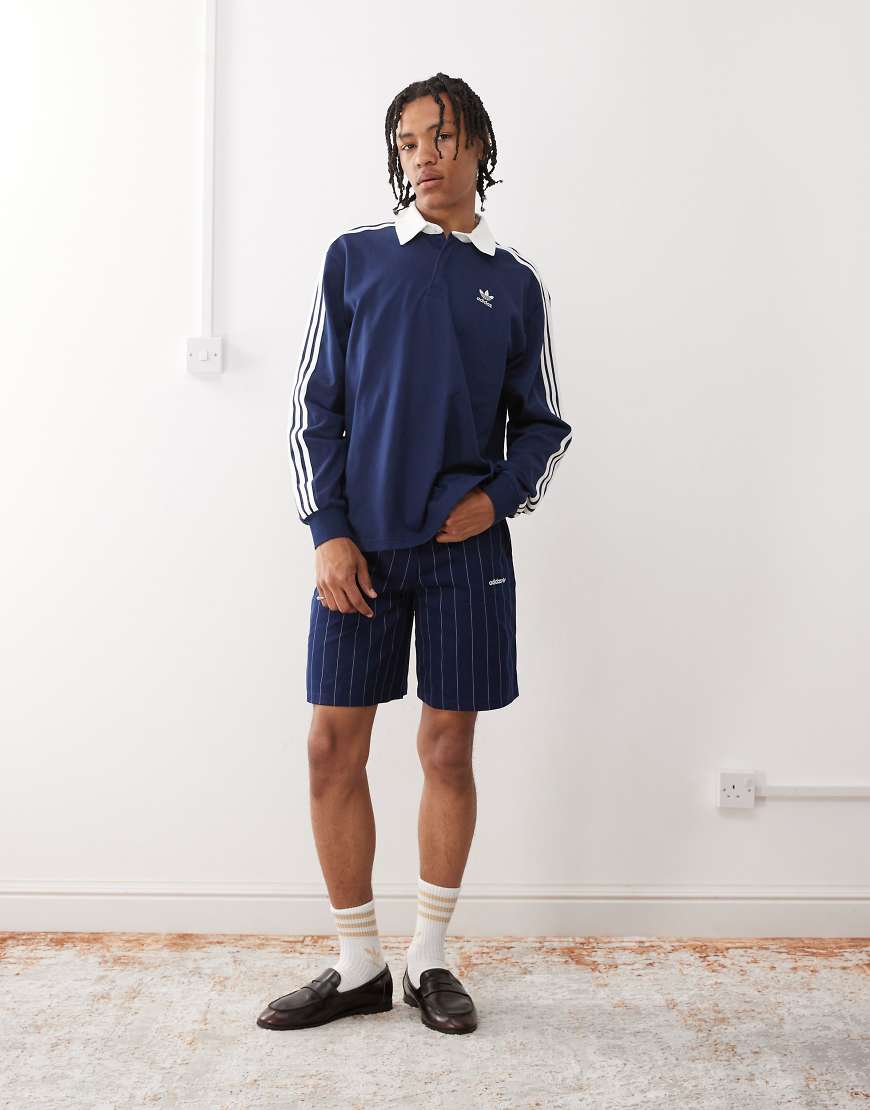 Adidas Originals shorts in navy pinstripe