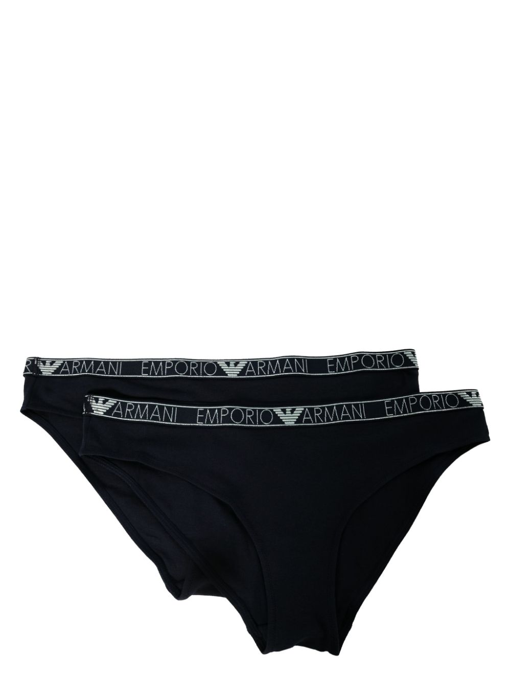 Logo-waistband briefs (pack of two) - Blue