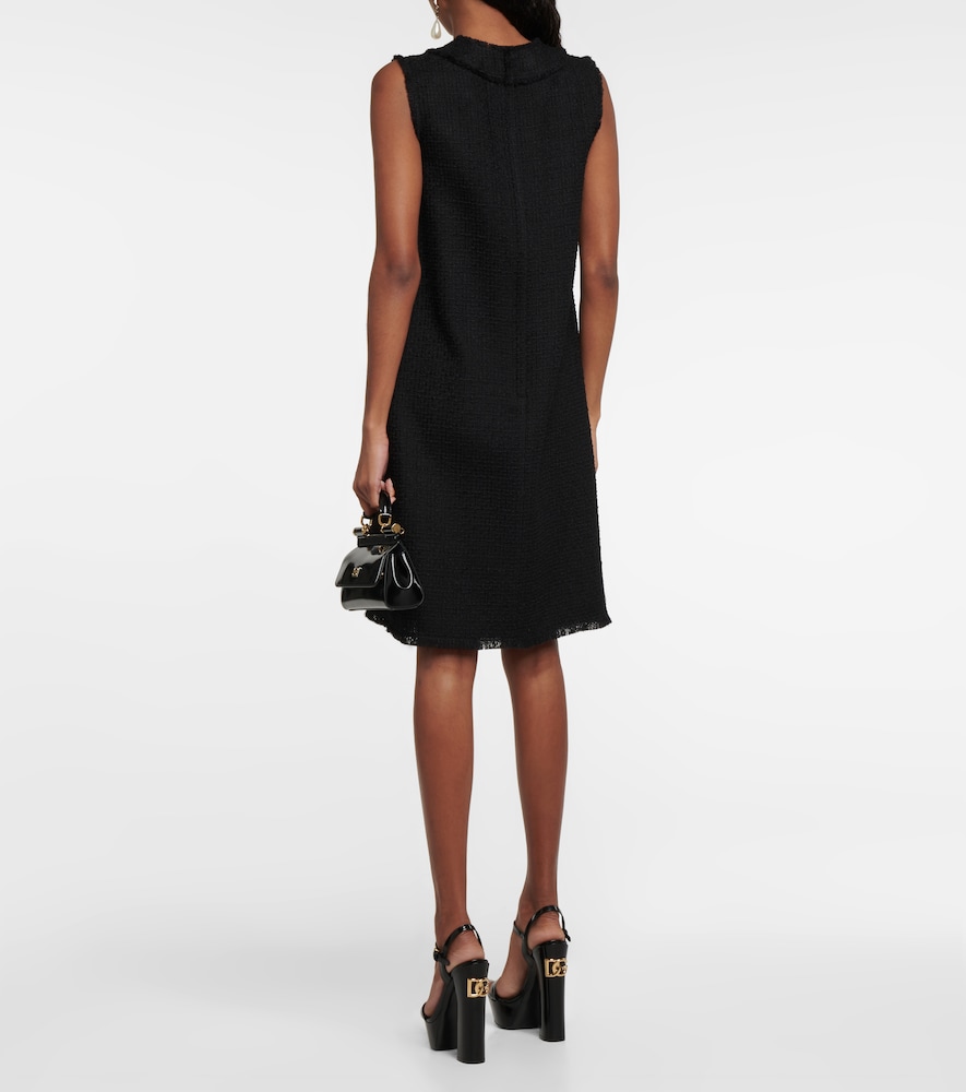 Raschel wool-blend minidress