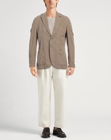 Man Blazer Khaki Size 44 Lyocell, Linen, Cotton
