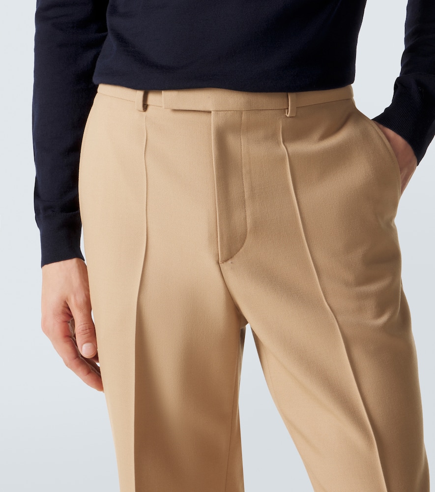 Virgin wool gabardine flared pants