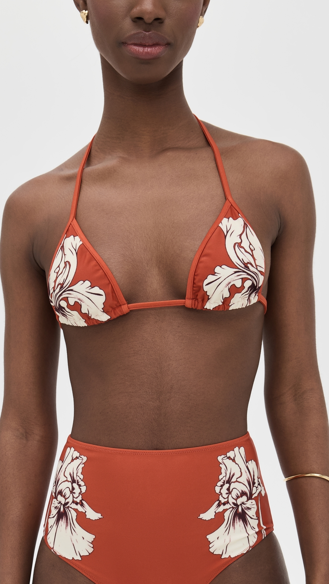 La DoubleJ Triangle Bikini Top Dark Orange
