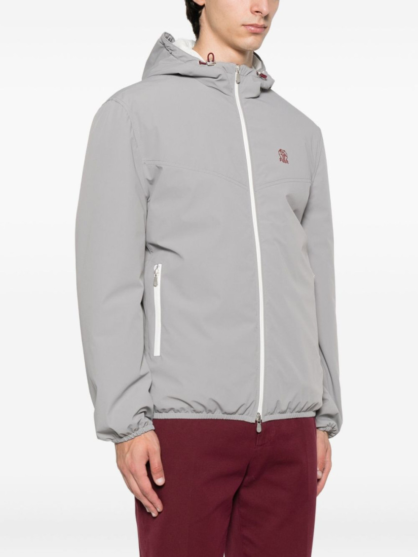 Hooded zip-front jacket - Blue