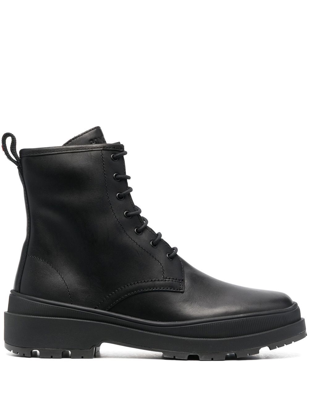 Lace-up leather boots - Black