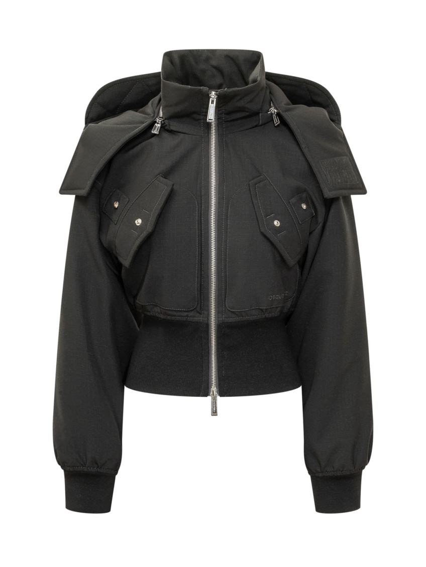 Black WOOL MINI PUFFER