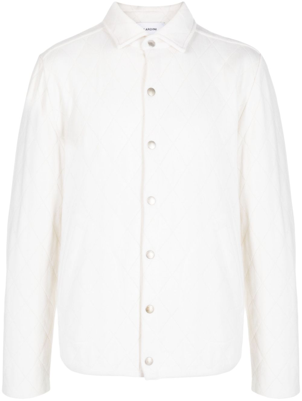 Pointelle-knit buttoned jacket - White