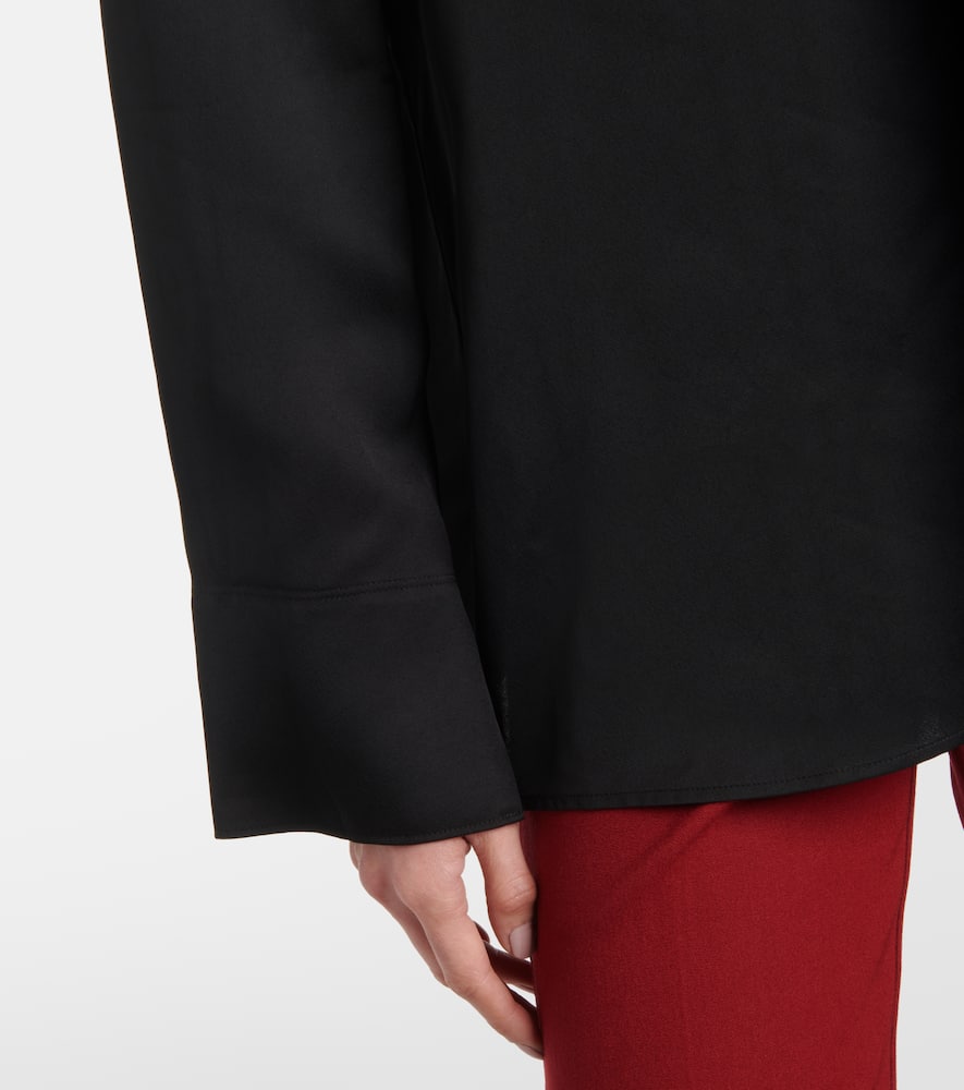 Scarf-detail silk blouse