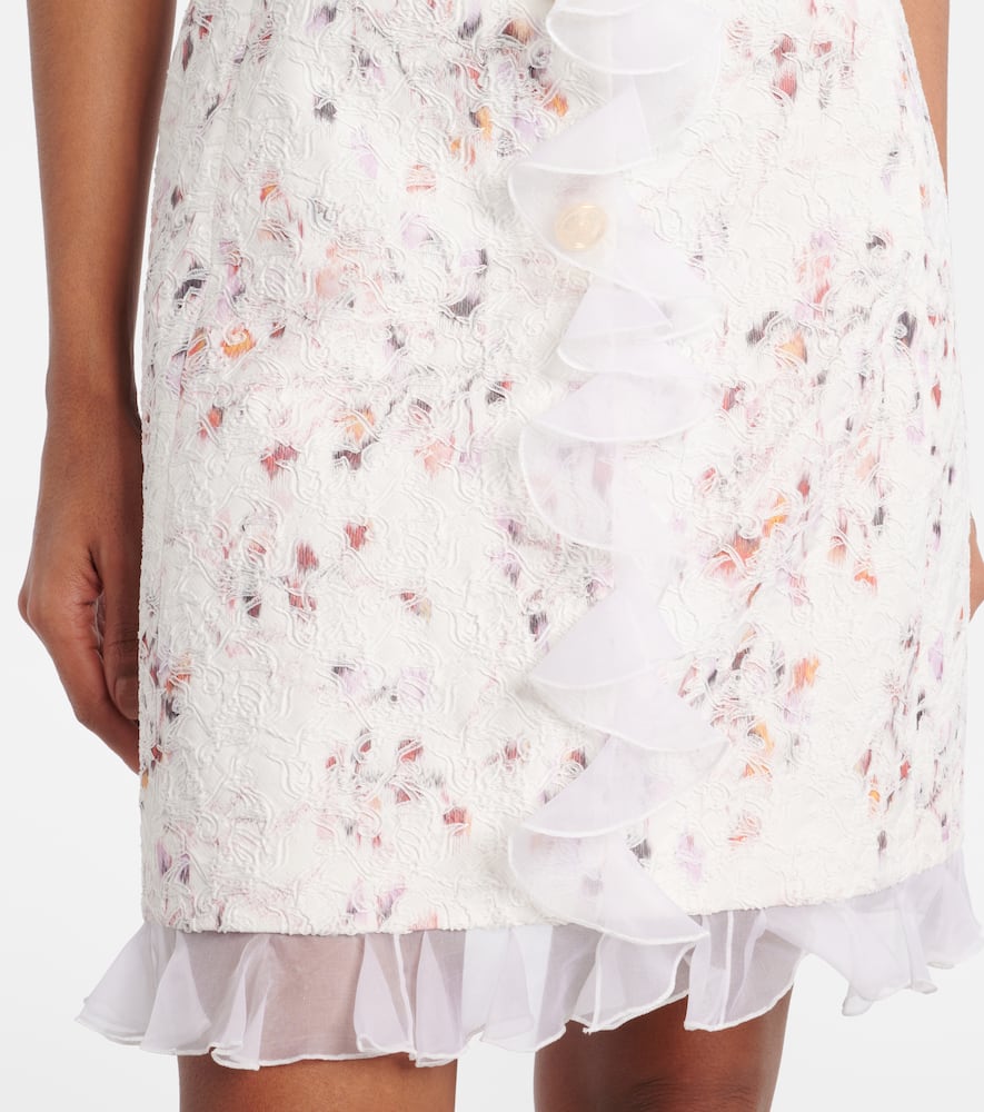 Ruffled jacquard minidress