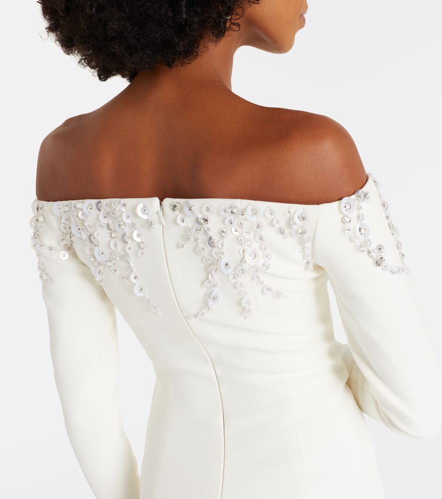 Bridal Gioia embellished crêpe gown