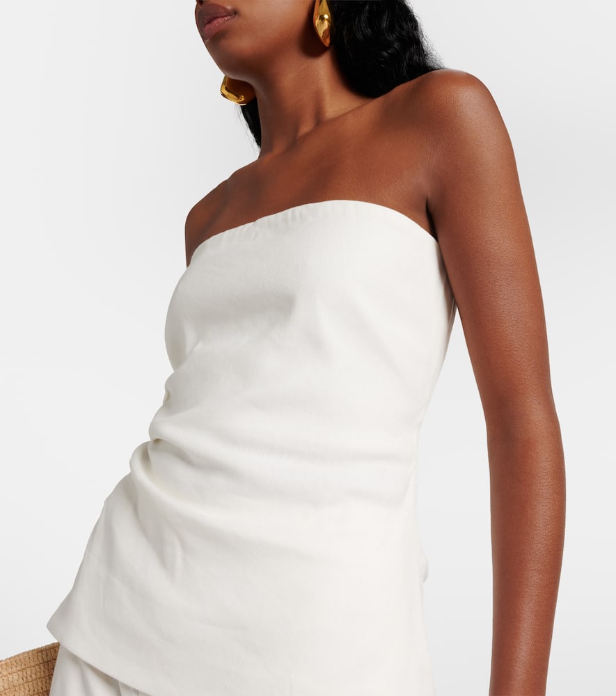 Dorian linen-blend tube top