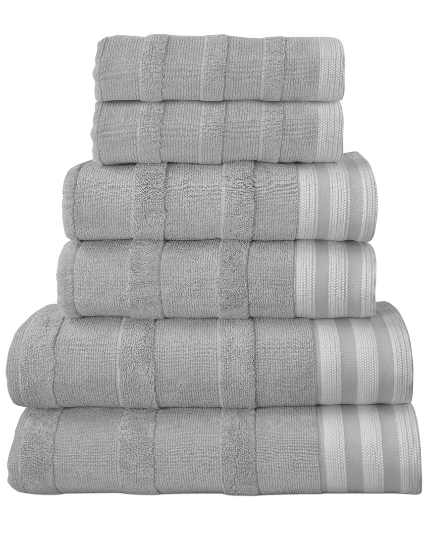 6pc Stripe Jacquard Kyoto Towel Set