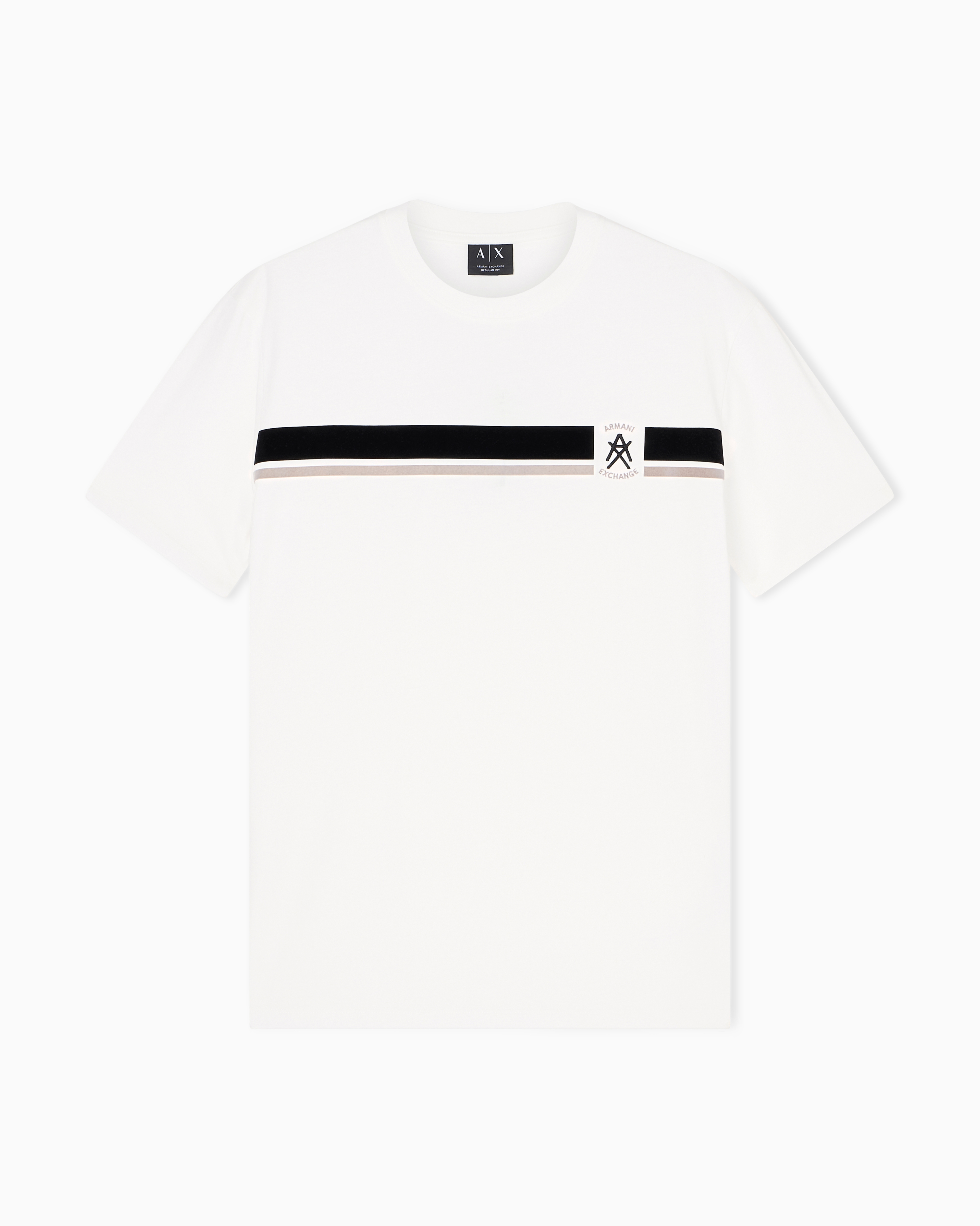 Regular fit T-shirt with contrasting band and logo