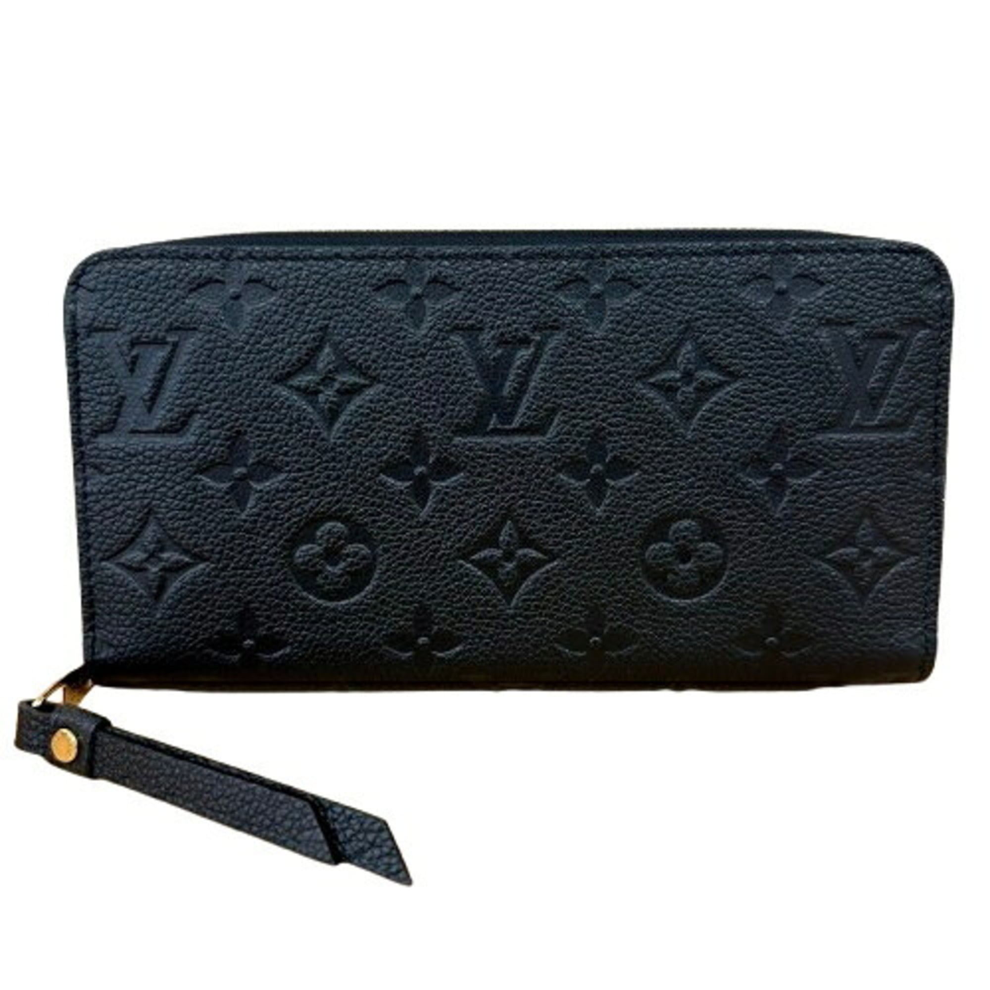 Louis Vuitton Black Leather Long Wallet Bi-Fold Pre-Owned