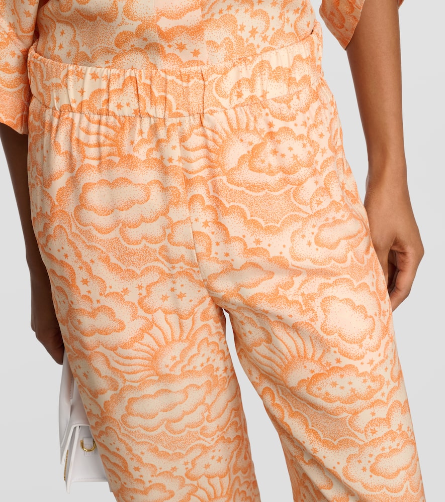 Mid-rise silk pants
