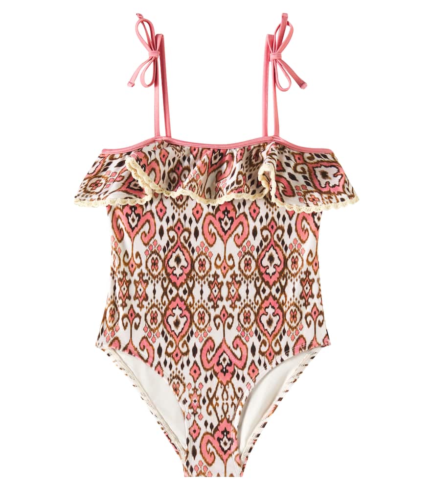 Zimmermann Kids Wylie ruffled printed swimsuit