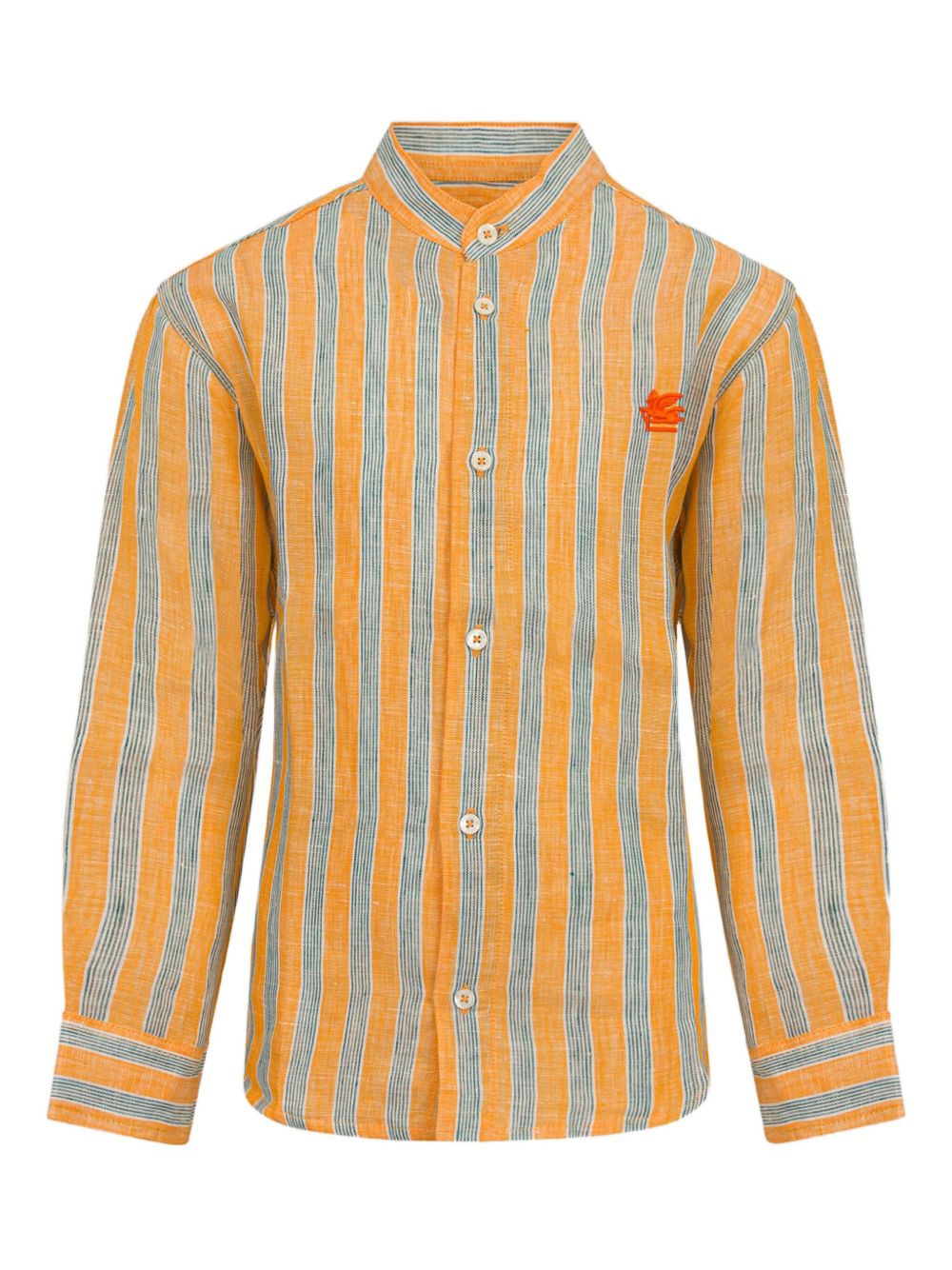 ETRO KIDS striped linen shirt - Orange