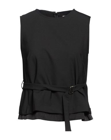 Woman Top Black Size 10 Polyester, Wool, Elastane