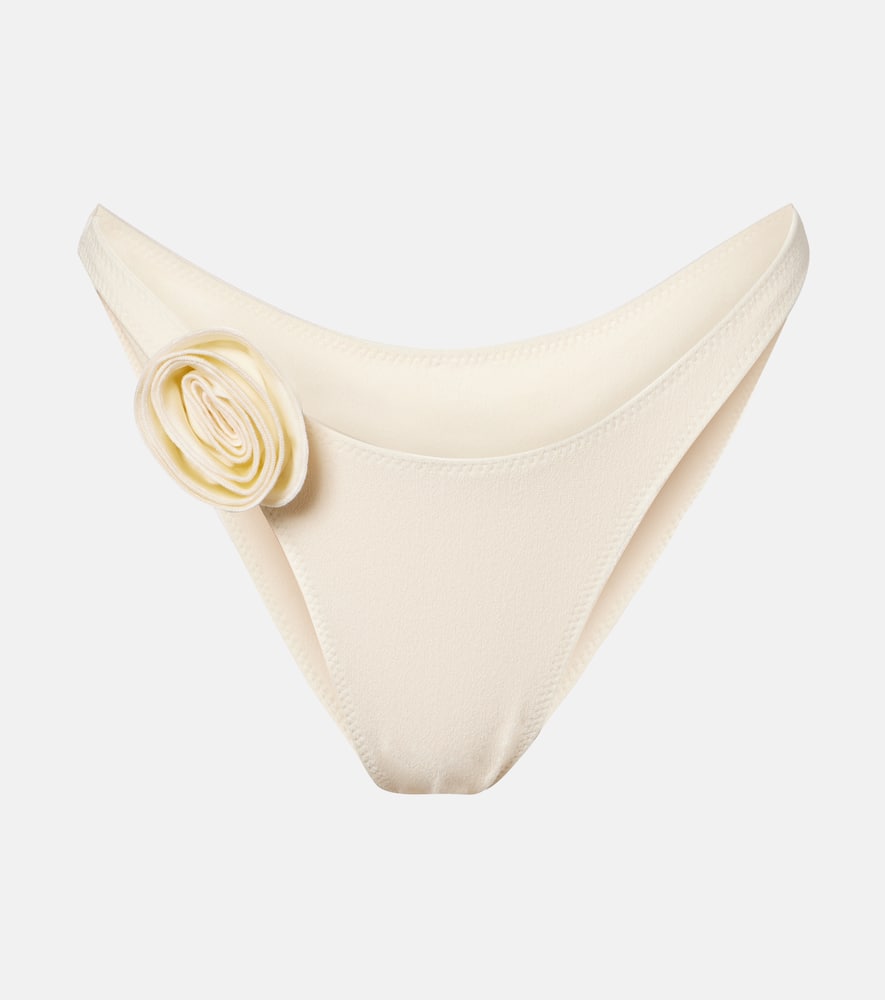 Rosette floral-appliqué bikini bottoms