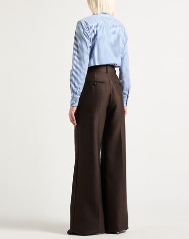 Woman Pants Dark brown Size 8 Virgin Wool, Silk