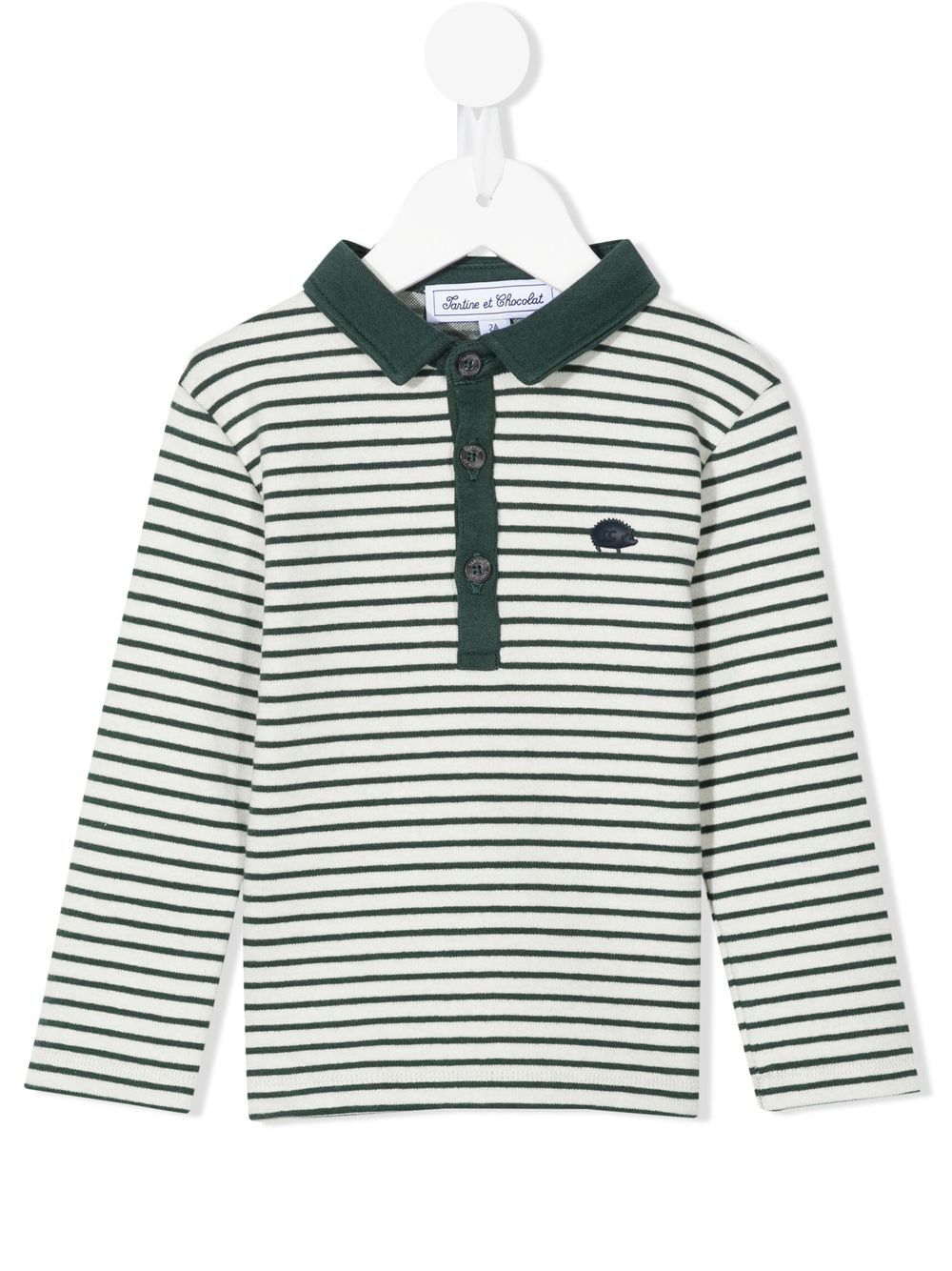 Logo-patch striped polo shirt - Green