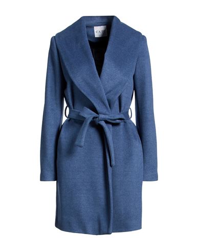 Woman Coat Slate blue Size 8 Polyester, Viscose, Elastic fibres