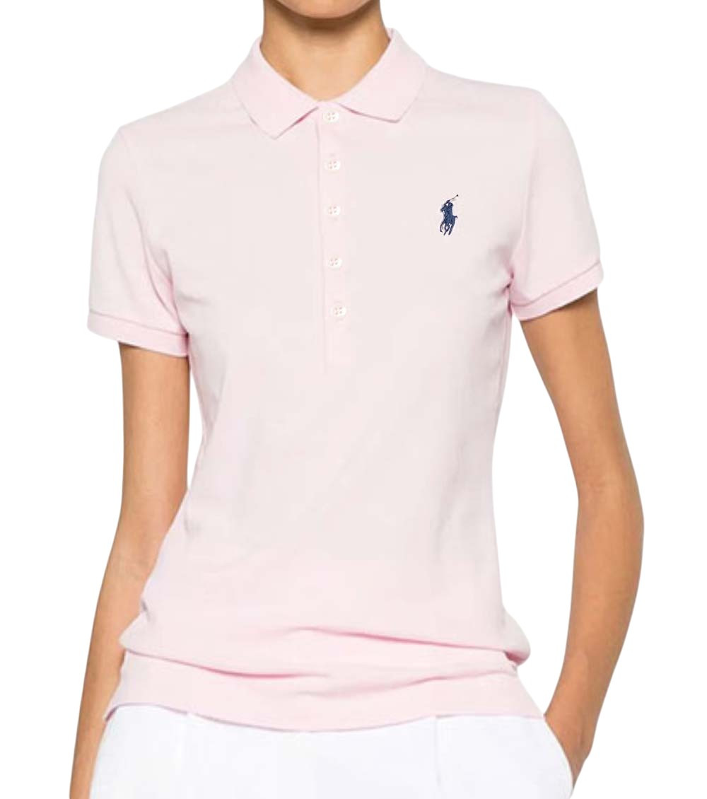 Pink Solid Shirt Collar Polo