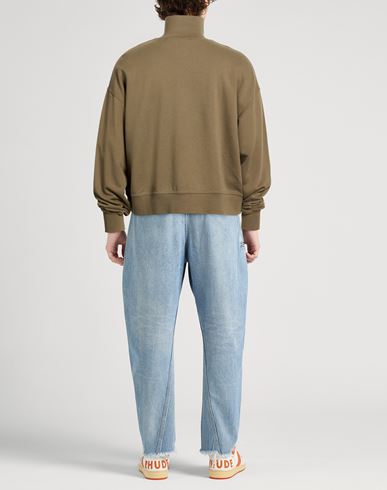 Man Sweatshirt Military green Size M Organic cotton, Elastane, Polyester