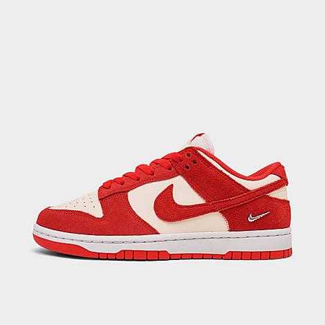 Women's Dunk Low Suede Casual Shoes in Sail/Light Crimson/White