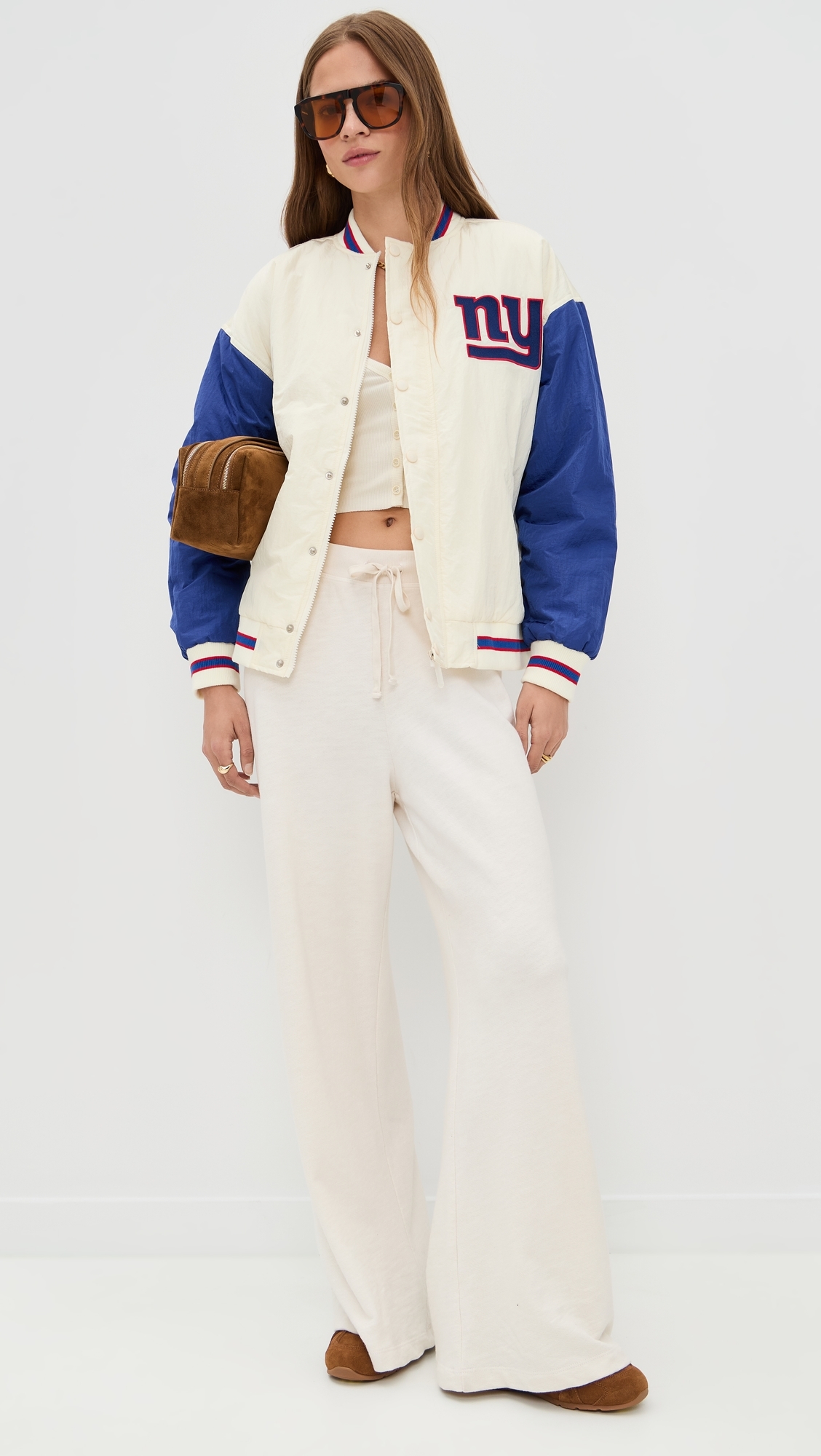 NY Giants Colorblock Bomber Jacket NY Giants Sugar Swizzle/Blue