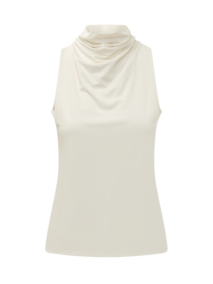 White Cowl Neck Top