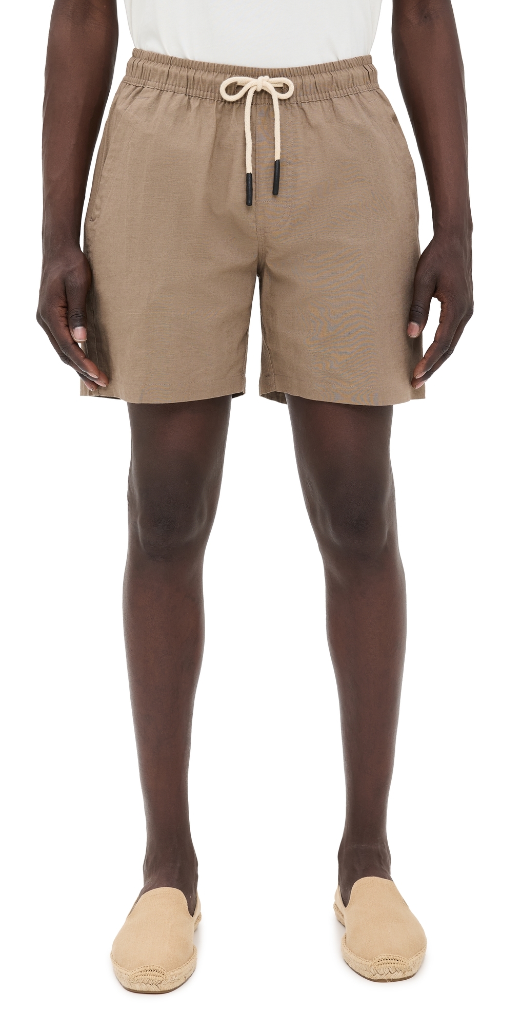 OAS Taupe Linen Shorts Brown