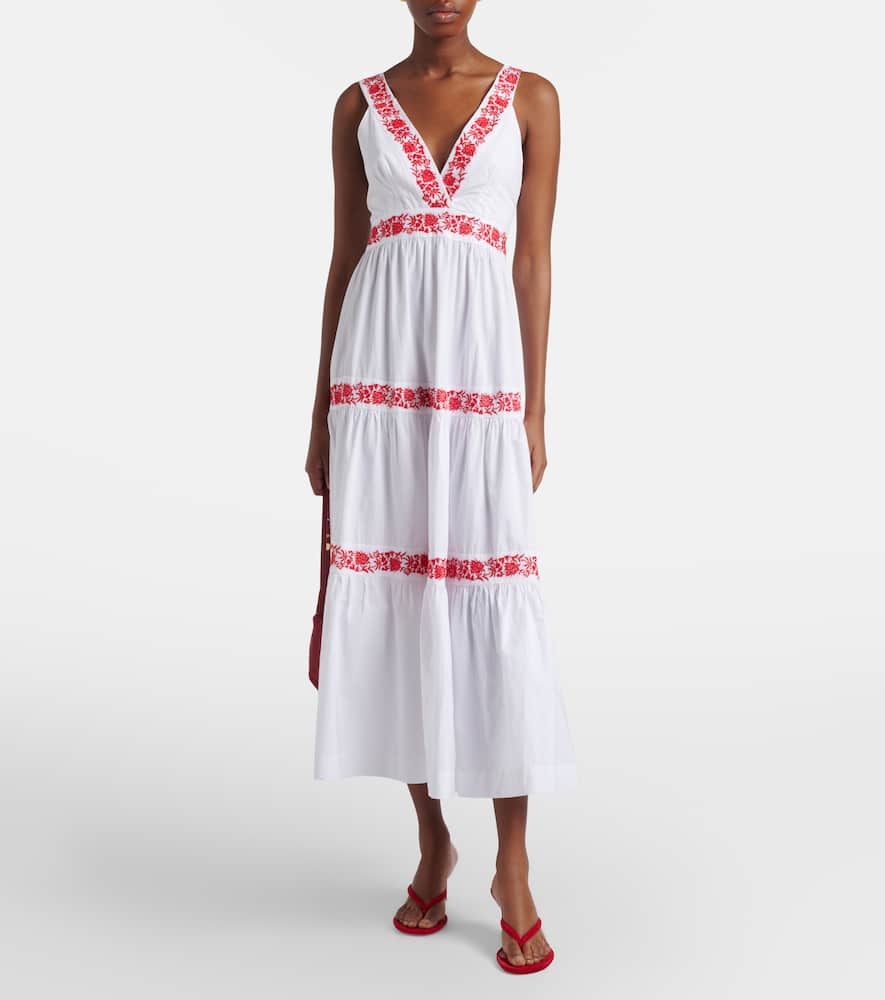 Petalia embroidered cotton maxi dress