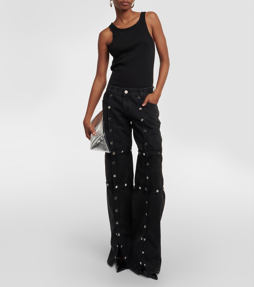 Deconstructed low-rise jeans