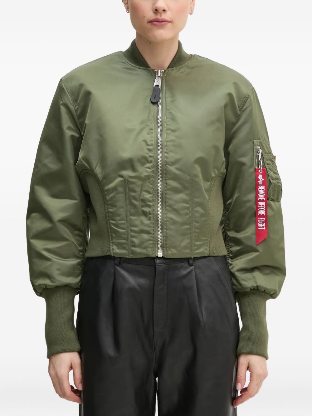 Cropped bomber jacket - Green