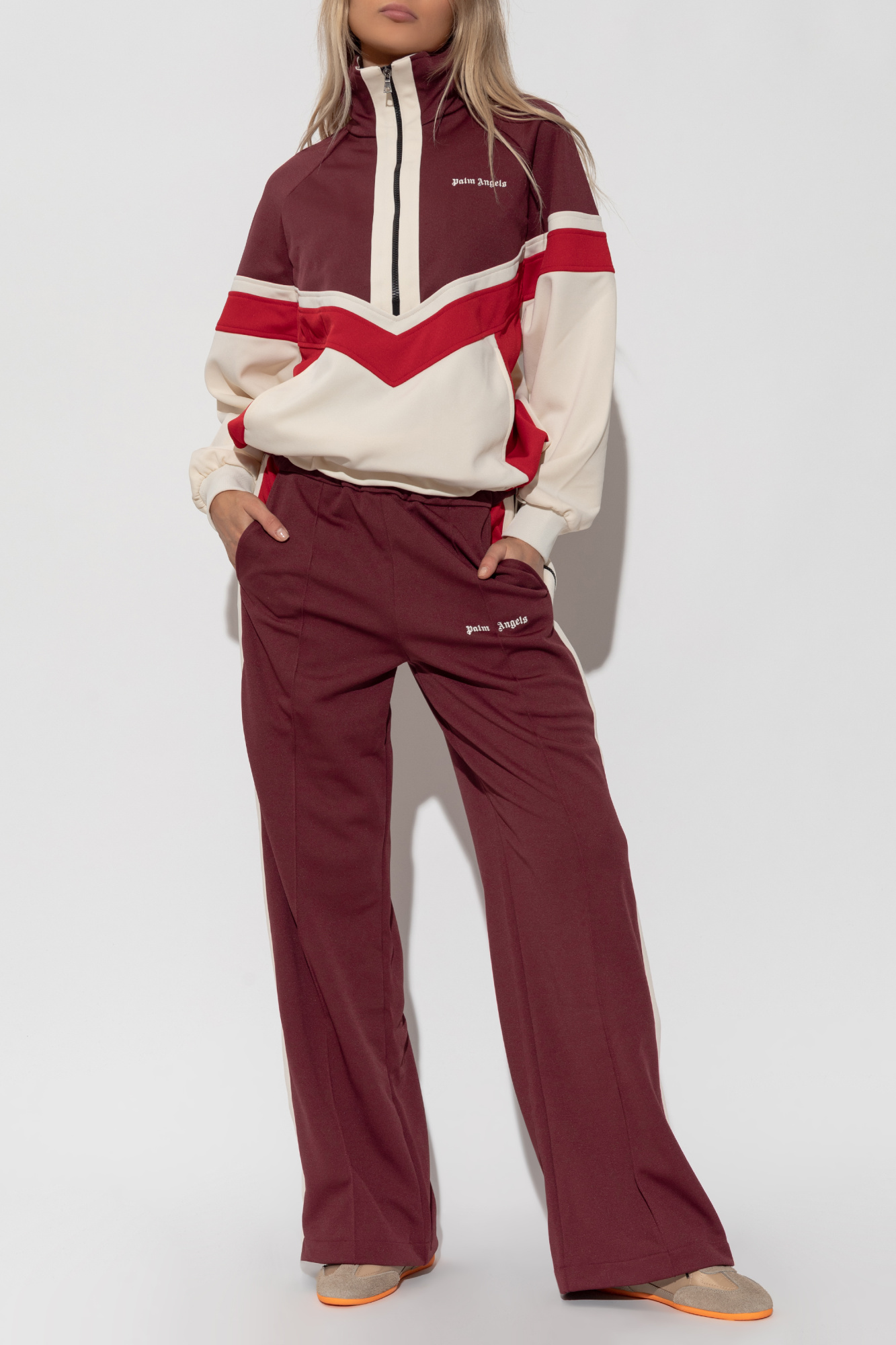 Straight-leg Trousers, Women's, Burgundy