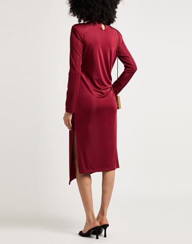 La Semaine Paris Woman Midi dress Burgundy Size 12 Polyester, Elastane