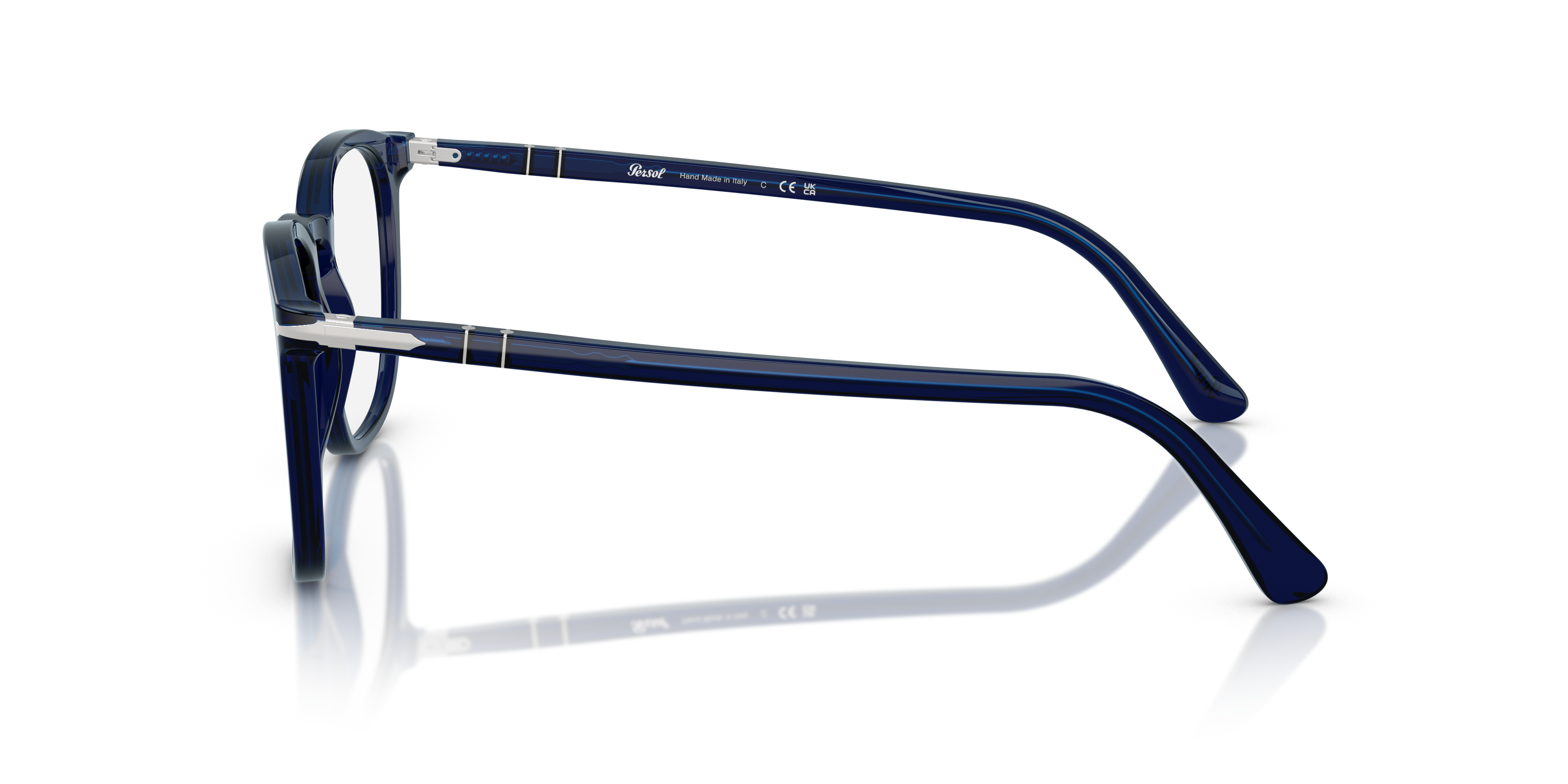 Persol Unisex Persol PO3318V 181 Montature da vista Acetato Blu Trasparente Pantos Normale