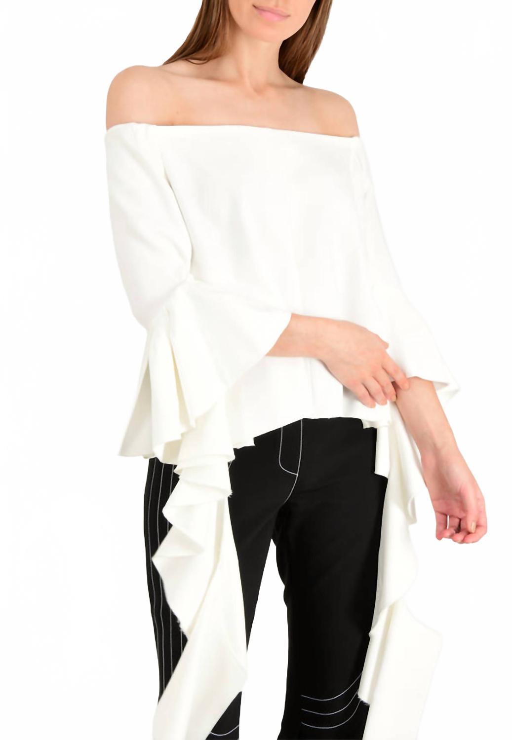Delores Off The Shoulder Bell Sleeve Top In White