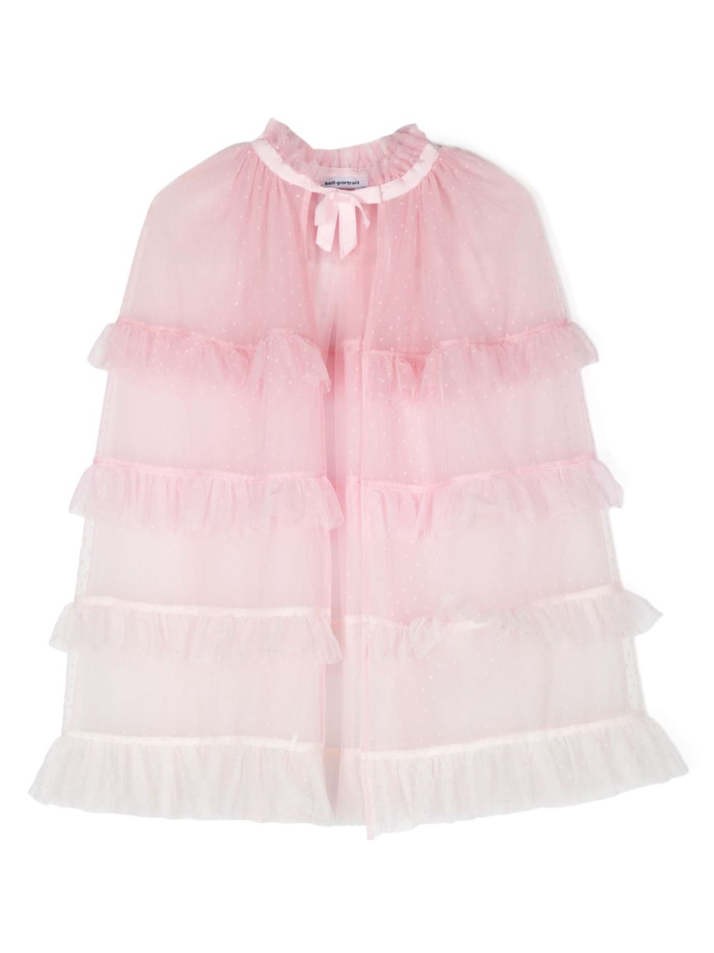 Polka dot mesh cape - Pink