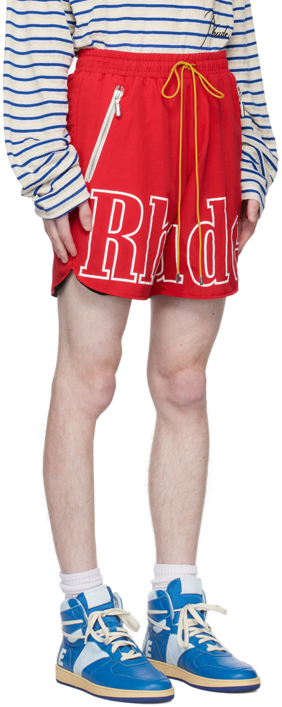 Red print shorts