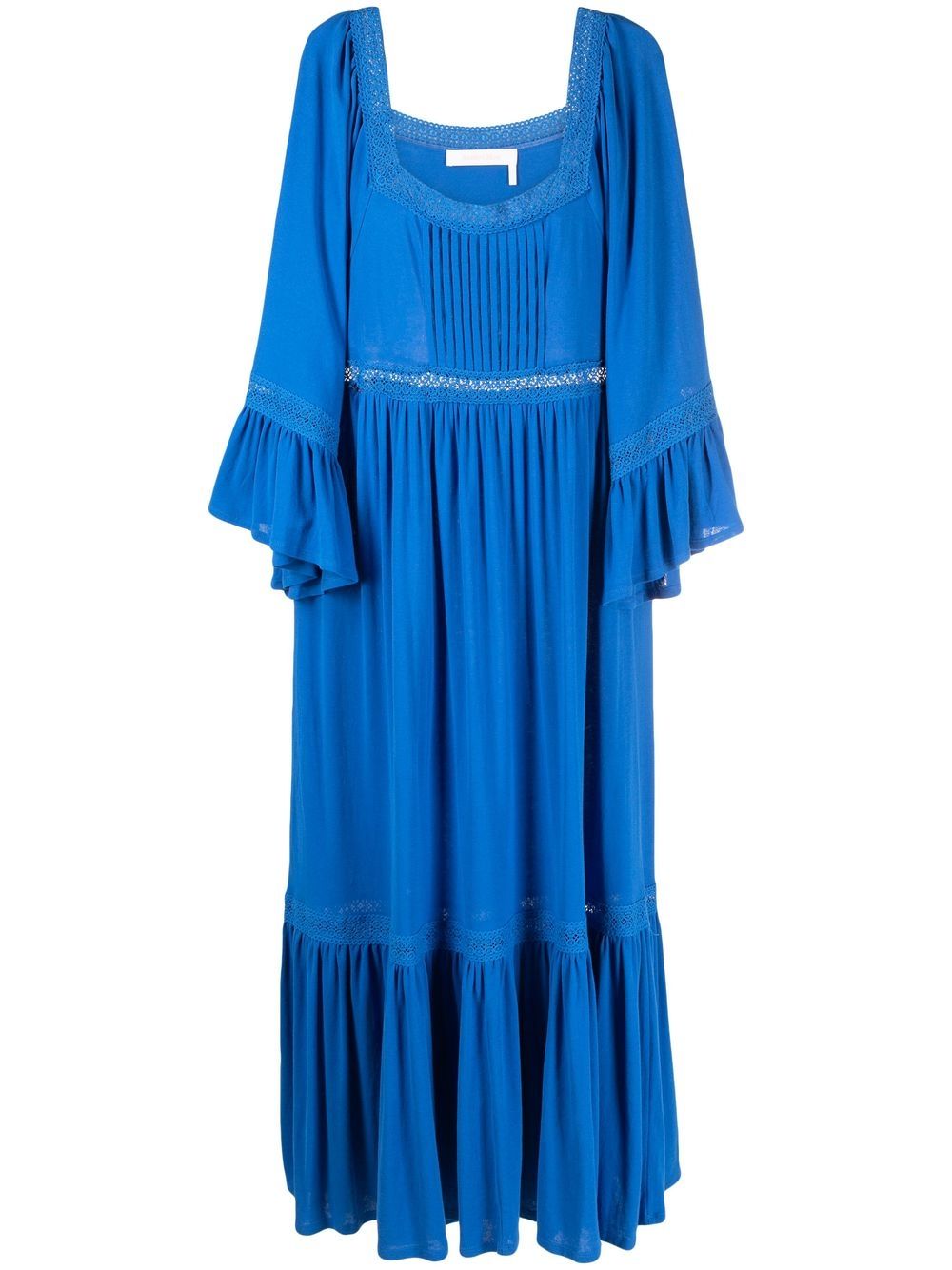 Square-neck midi dress - Blue