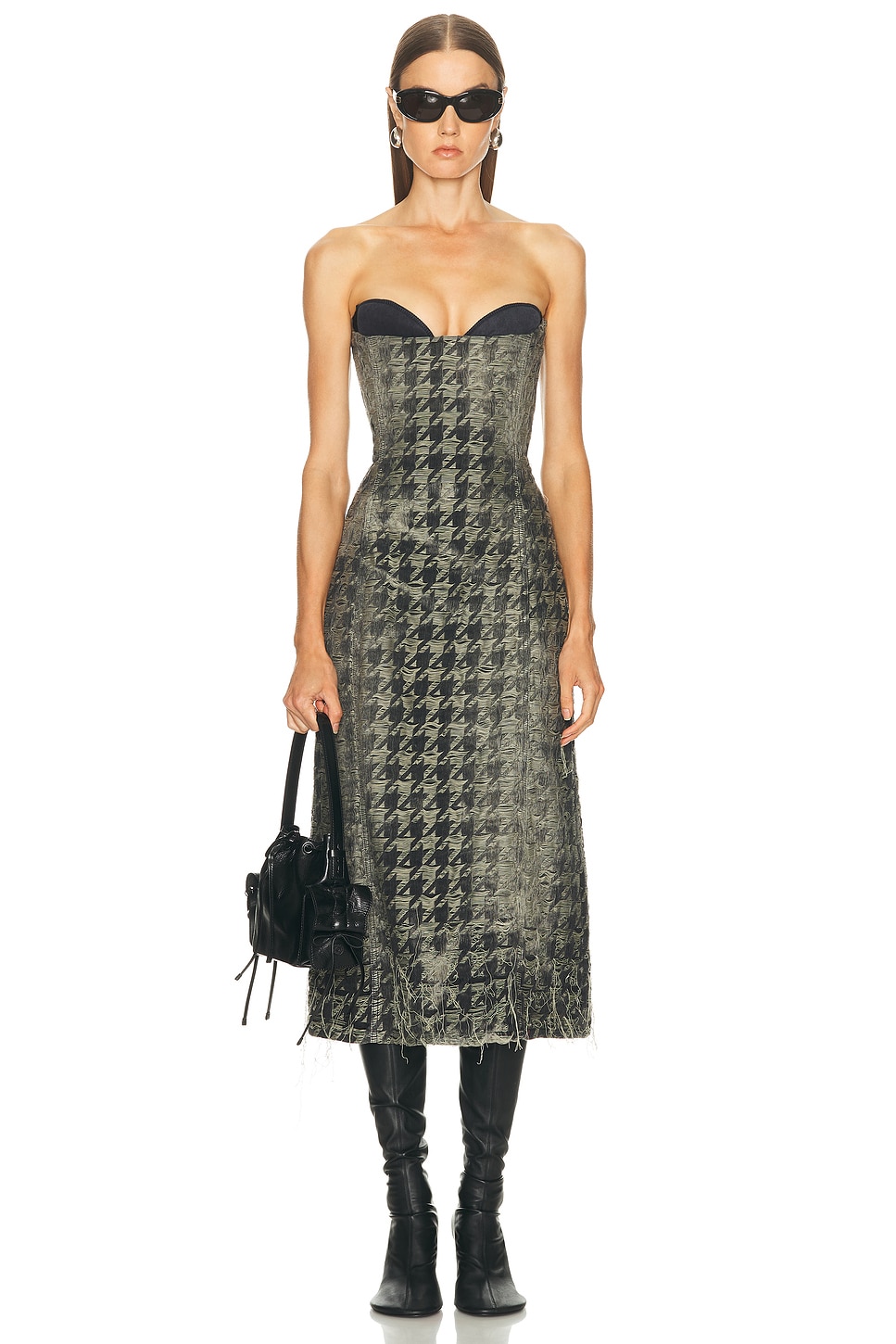 Diesel Strapless Midi Dress in Black