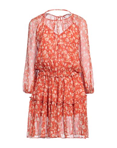 Woman Mini dress Tomato red Size 6 Polyester, Elastane