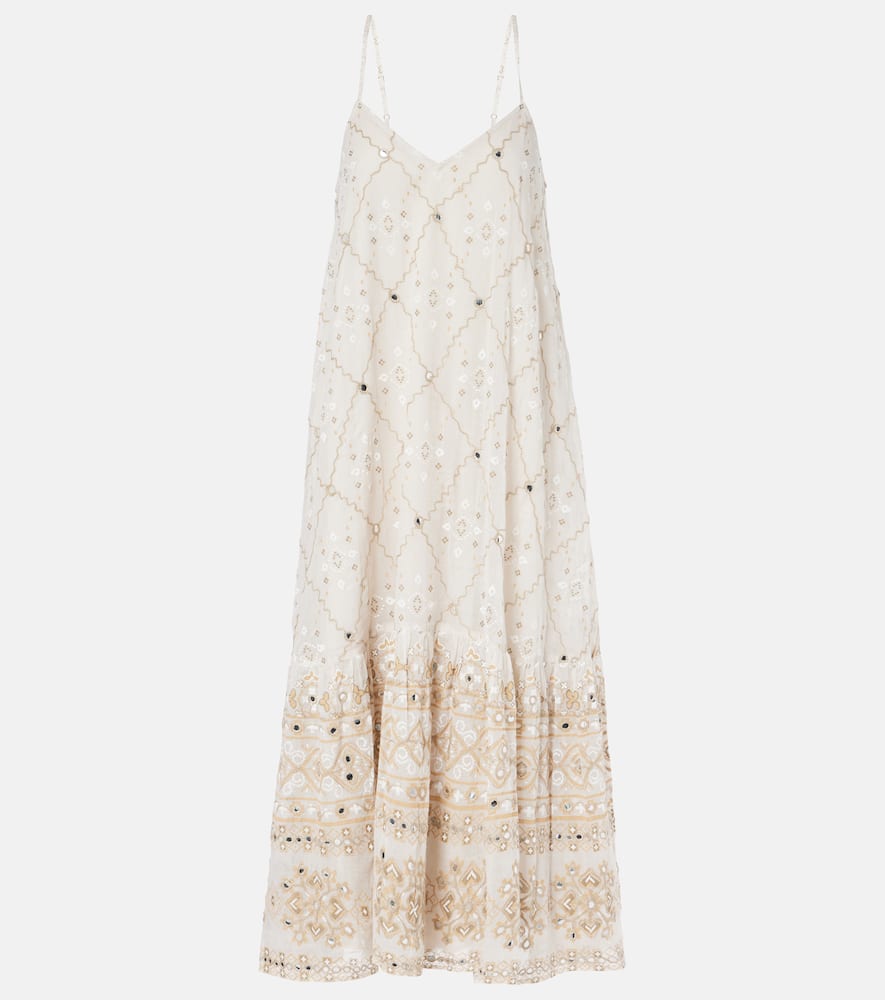 Mosaic printed cotton midi dress