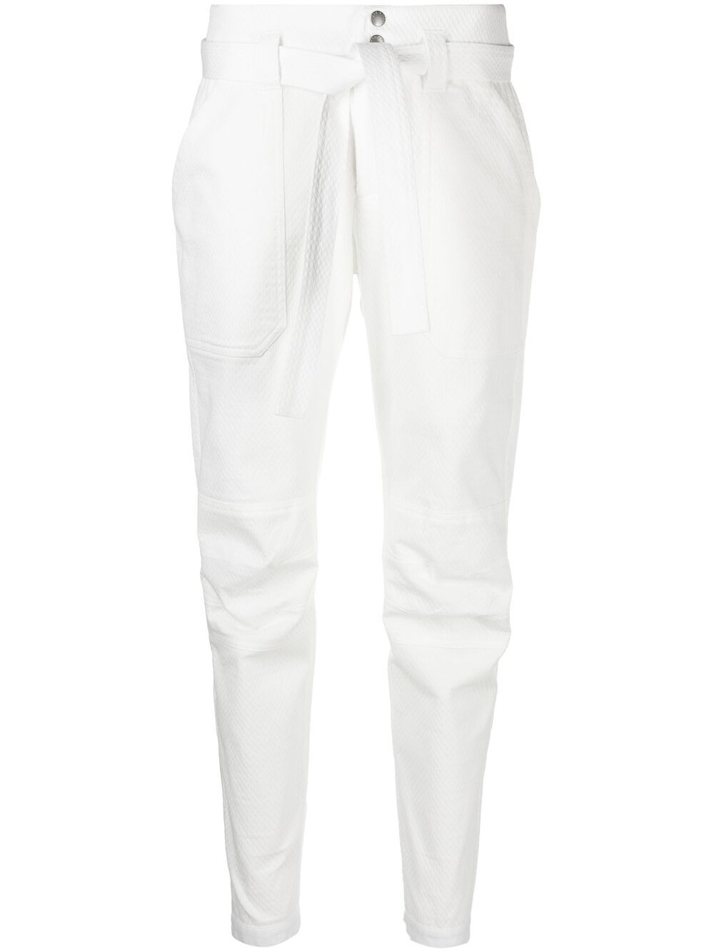 Abby cotton-blend trousers - White