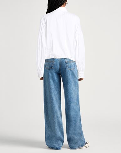 Woman Shirt White Size 4 Cotton, Elastane