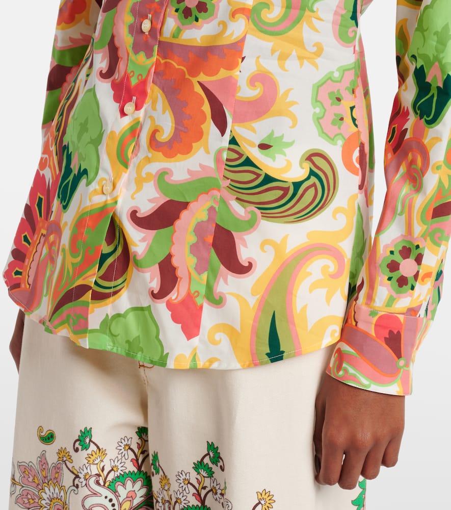 Paisley cotton-blend poplin shirt